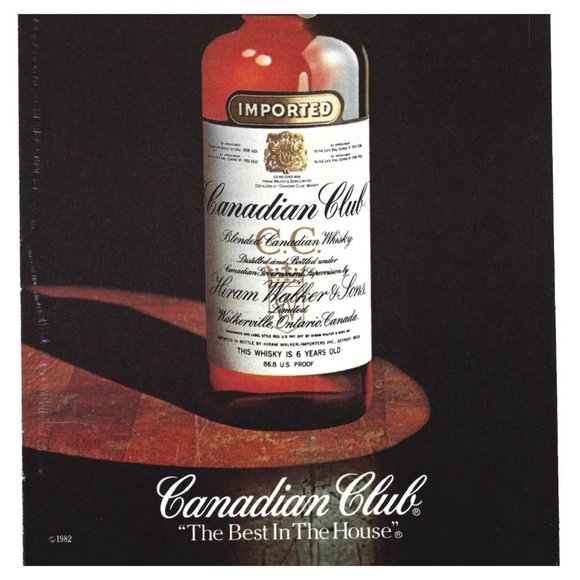 Canadian Club imported Whiskey 1982 Vintage Print Ad - Picture 3 of 4